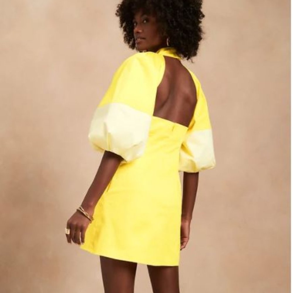 BR x HARBISON | Balloon-Sleeve Mini Dress Size 4 NWT